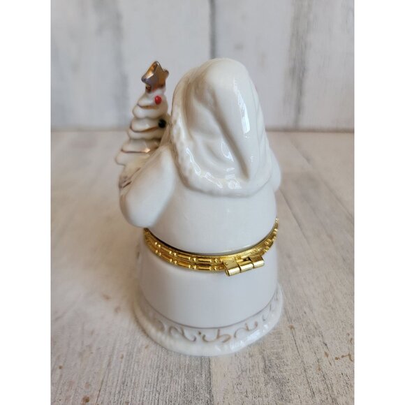 Vintage Santa Claus white trinket box xmas figure decor - Picture 4 of 8